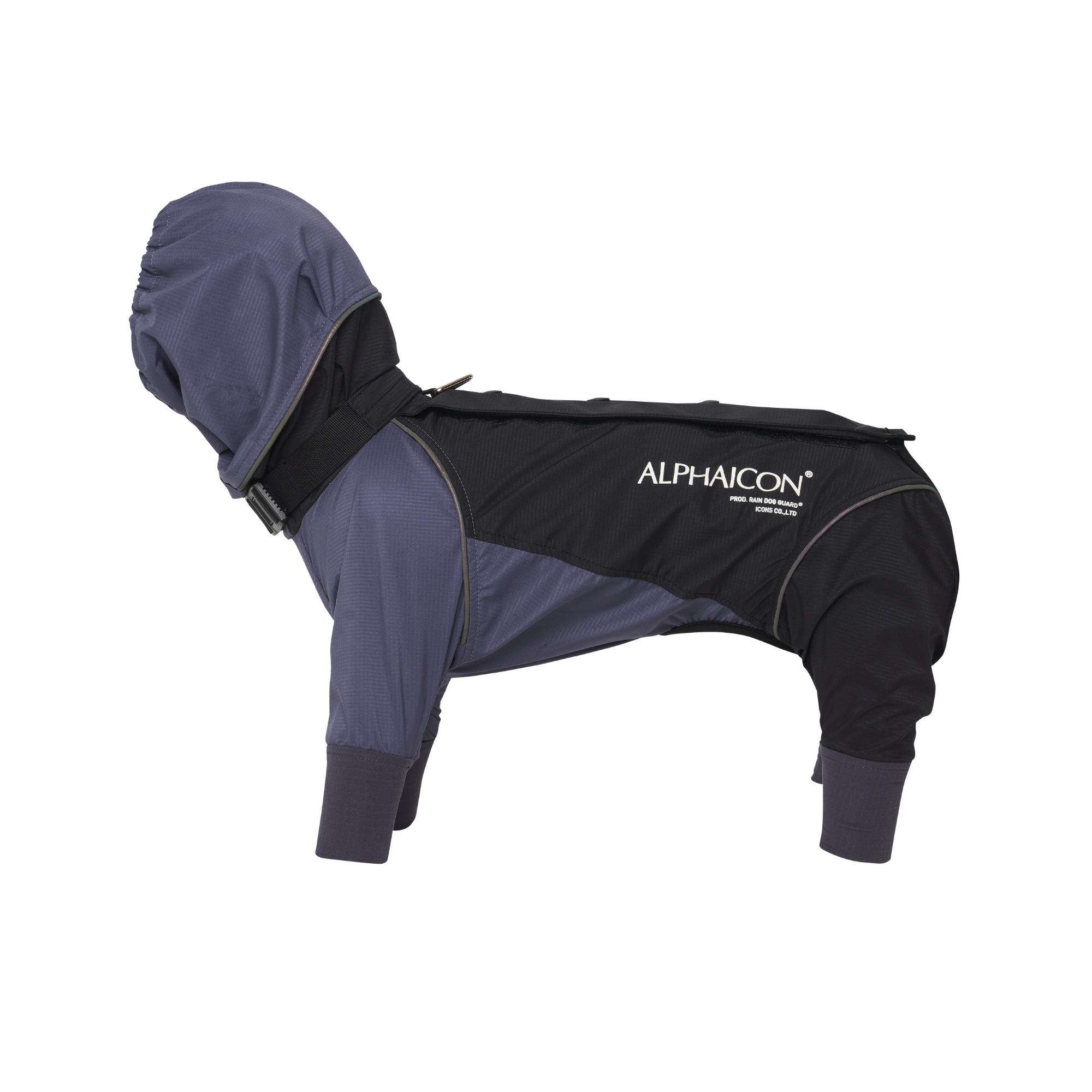 ALPHA ICON フード付きレインコート (1L) ALPHAICON 犬用レインコート 1XL ネイビー